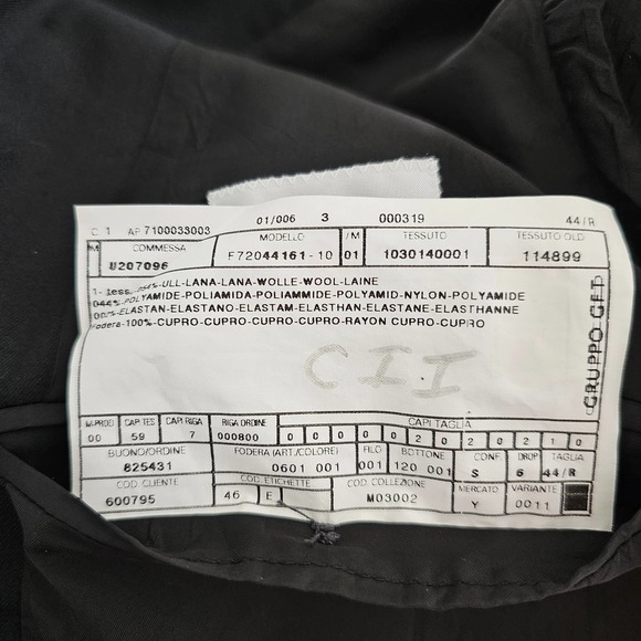 ARMANI COLLEZIONI Vintage Men's Black Wool Single-Breasted Button Blazer Sz 44R - Picture 6 of 11